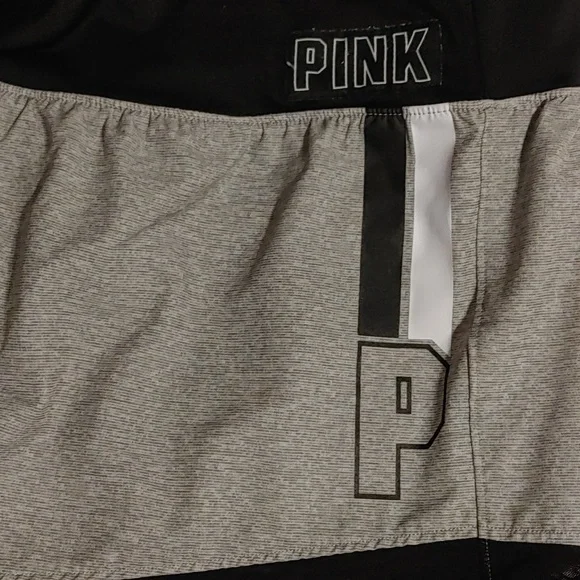 PINK Victoria's Secret Gray and Black Athletic Shorts Women's size Small NWOT - Picture 3 of 5
